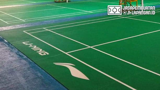 Rincian Anggaran Biaya Pembuatan Lapangan Badminton Outdoor / Indoor 6 vinyl merk lining