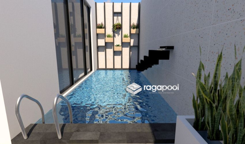 Kolam Renang Ukuran 2x4 • Contoh Desain dan Biaya Pembuatannya 1 Contoh Desain Kolam Renang Ukuran 2 x 4 Meter