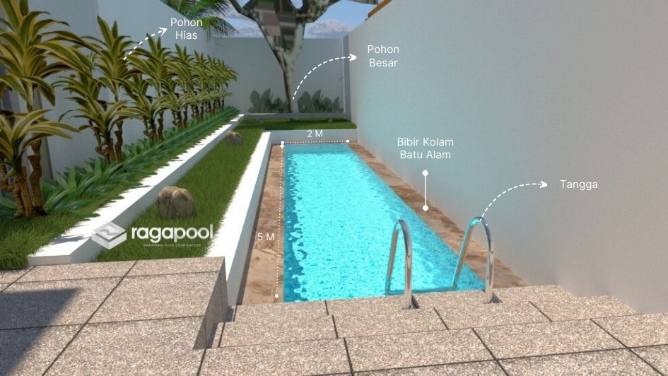 Contoh Desain Kolam Renang Ukuran 2 x 5 Meter
