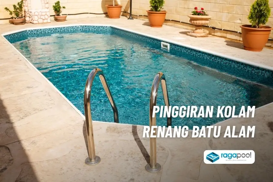 batu alam pinggiran kolam renang