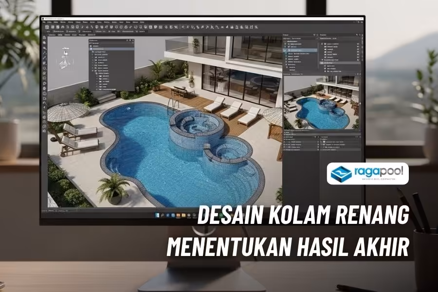 desain kolam renang villa