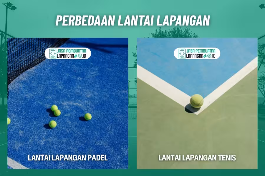 perbedaan lantai lapangan padel dan tenis